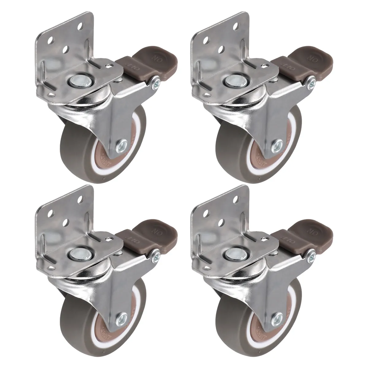 Side Mount Casters 2 Inch Furniture Wheels Lshaped Rubber Casters