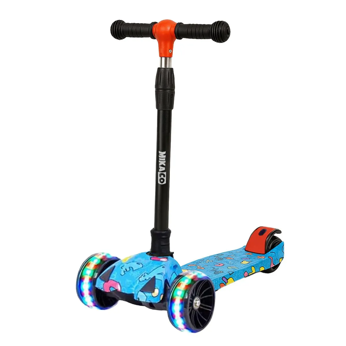 Kids Adjustable Height Scooter with LED Wheels - Blue
