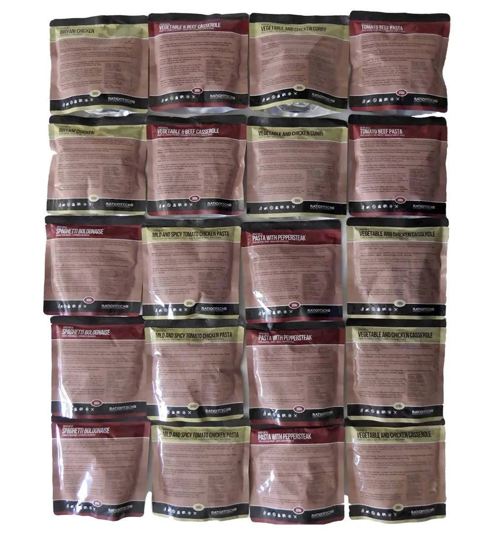Mixed Meals Pack (20 Meals) 20 MREs - Menu 3A