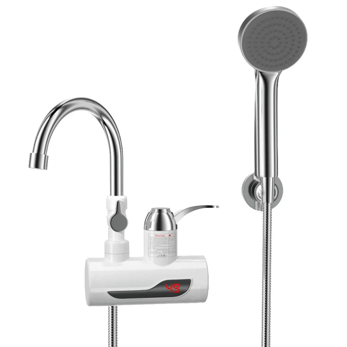 Electric Shower Water Heater Instant Hot Water Faucet Lateral Water Intake