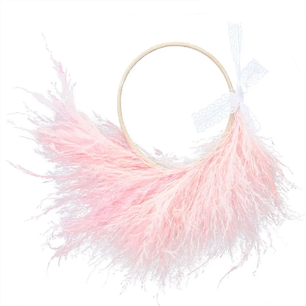 Pink Natural Pampas Dried Flower Wreath,for Home Decor Pampas Grass