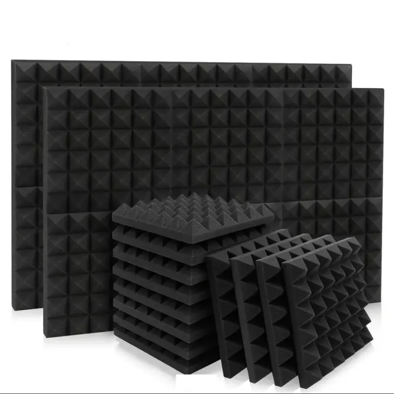 Pyramid Sound Insulation Foam Panel 5cm Thick (12 Pack) - Black