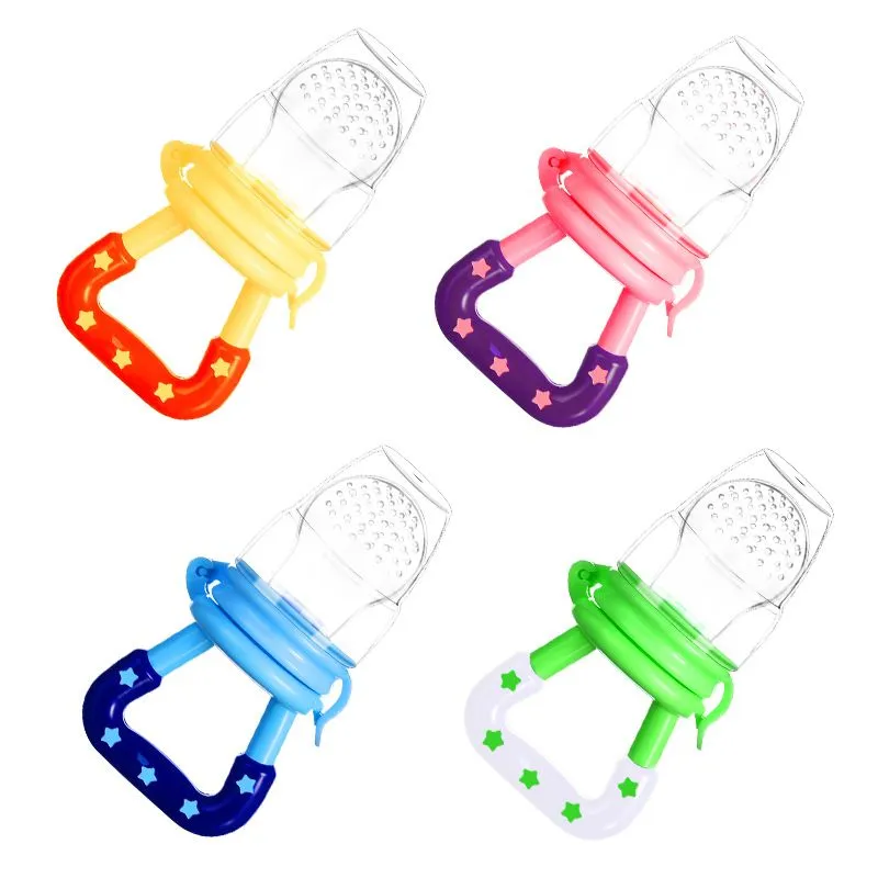 Baby Food Feeder Silicone Fruit Pacifier Teething Reusable Pouches Pacifier