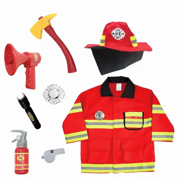 Fireman Role Play Costume Set with Speaker and Accessories MLx1