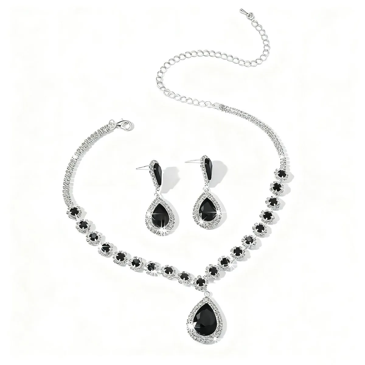 Wedding Jewelry Sets for Brides - Silver Jewelry Rhinestone