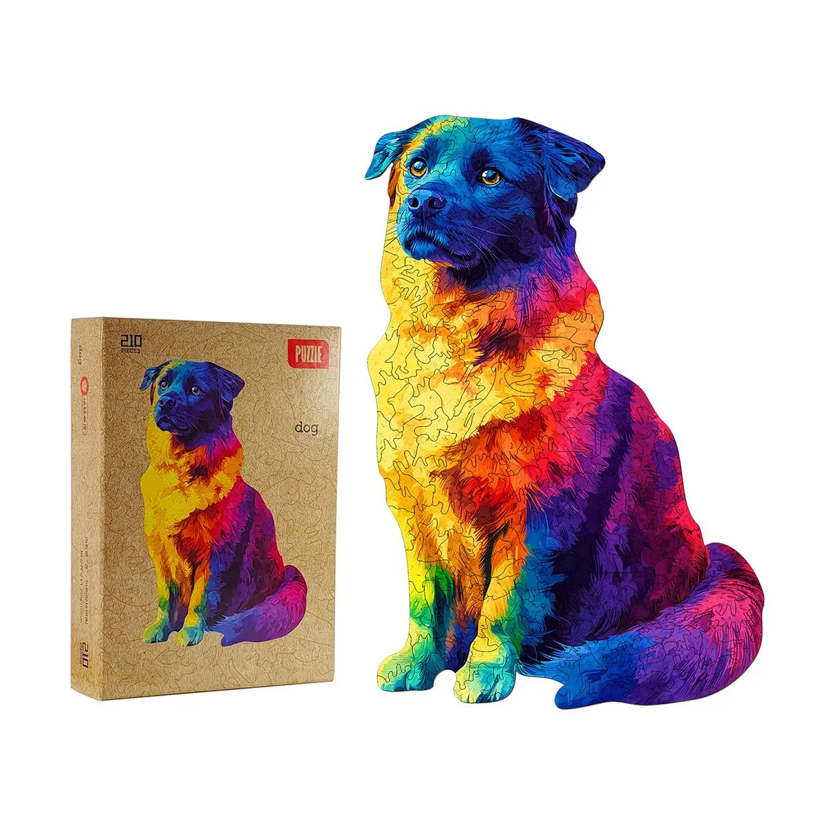 Irregular Animal Wooden Puzzle Dog - 210 Pieces