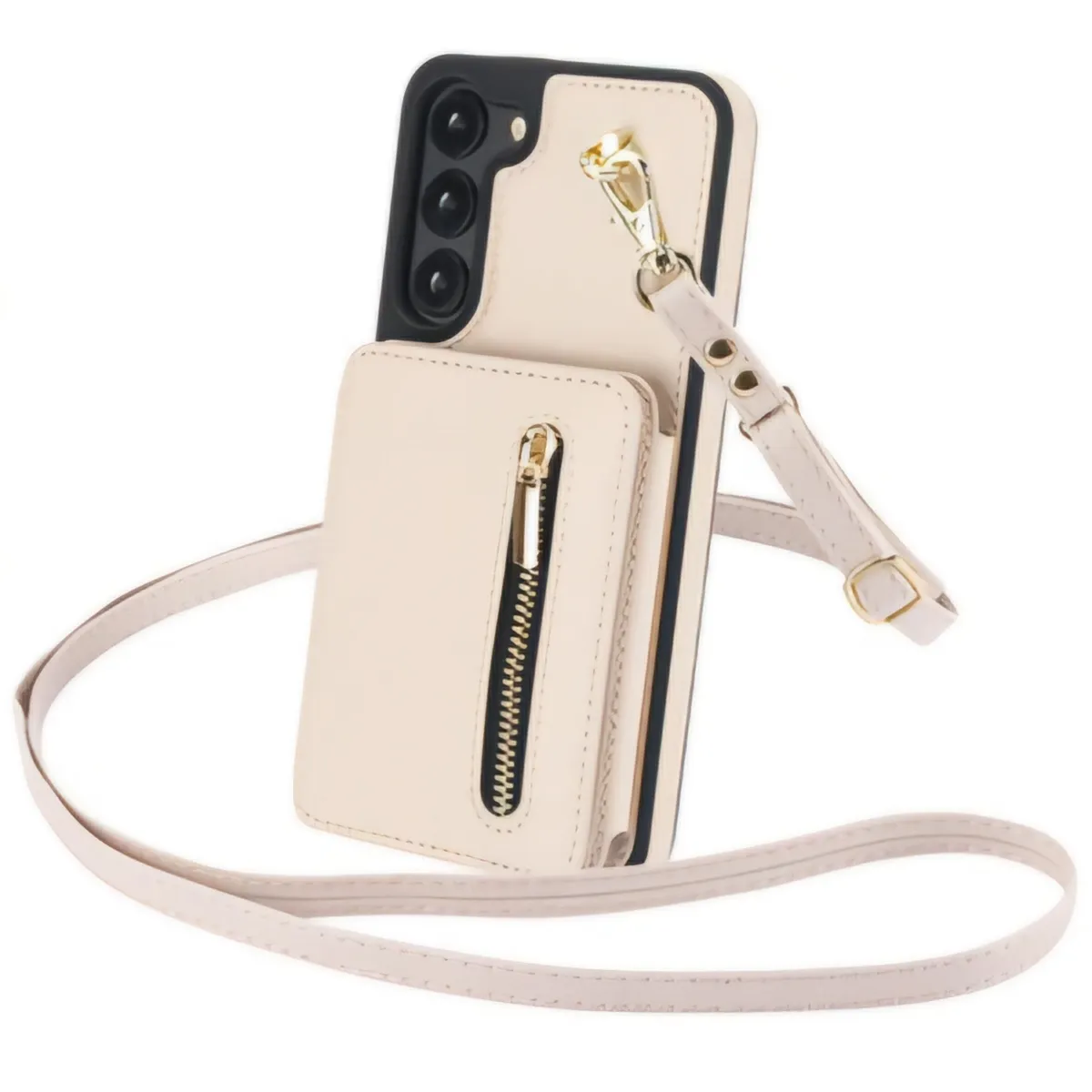 Phone Cover Compatible For Samsung Galaxy S25 Ultra With Wallet Card Holder - Apricot
