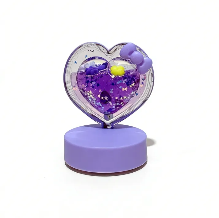 Sweet Purple Heart Quicksand Night Light Kids DIY Luminous Toy Home Decor