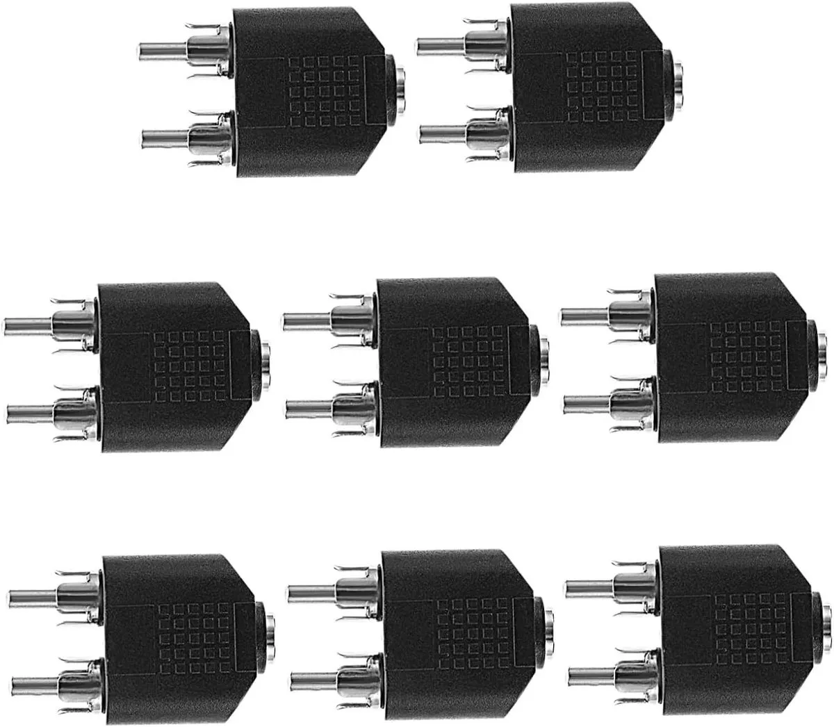 Female to Dual Male Y Splitter Adapter for Audio Video Signals, Space Effi