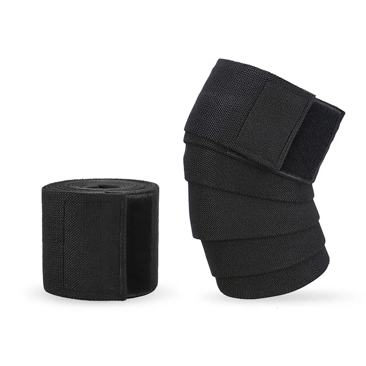 2 Pieces Knee Wraps Knee Support Bandage for Legs Stabilising Ligament - Black
