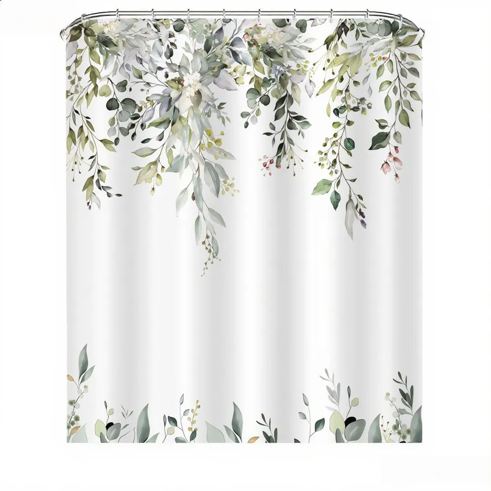 High-Density Polyester Shower Curtain with "Floral" Pattern, 180x180cm