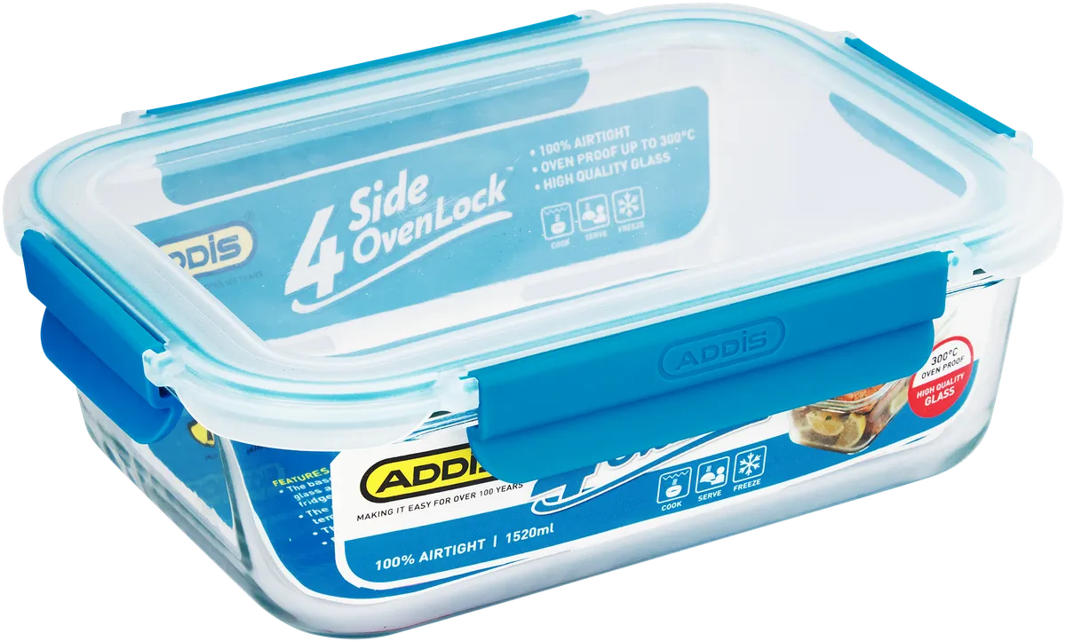 Addis - 1.52 Litre Rectangle Oven Lock - Glass