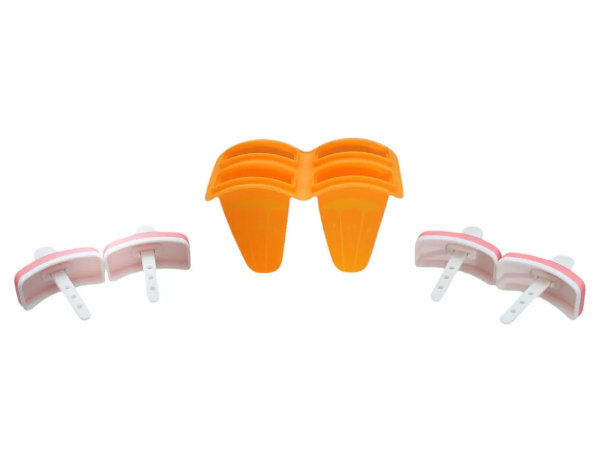 Ice Lolly Maker - 4 Piece Set - Orange