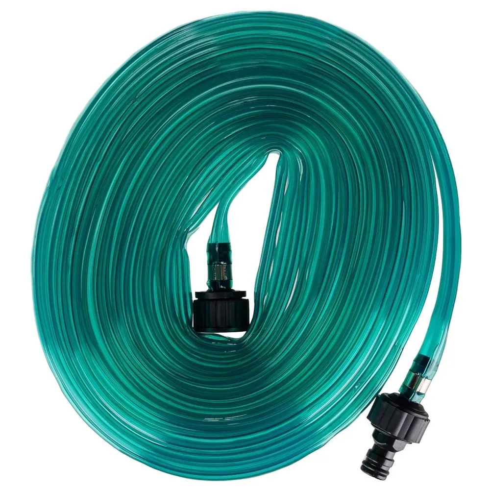 Garden Soak Drip Automatic Water Green Flat Sprinkler Hose - 15m