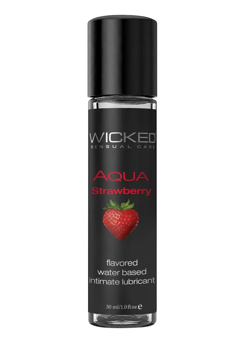 Wicked Sensual Adult Care Aqua Flavour Water Based Initimate Lubricant 1 oz - Strawberry