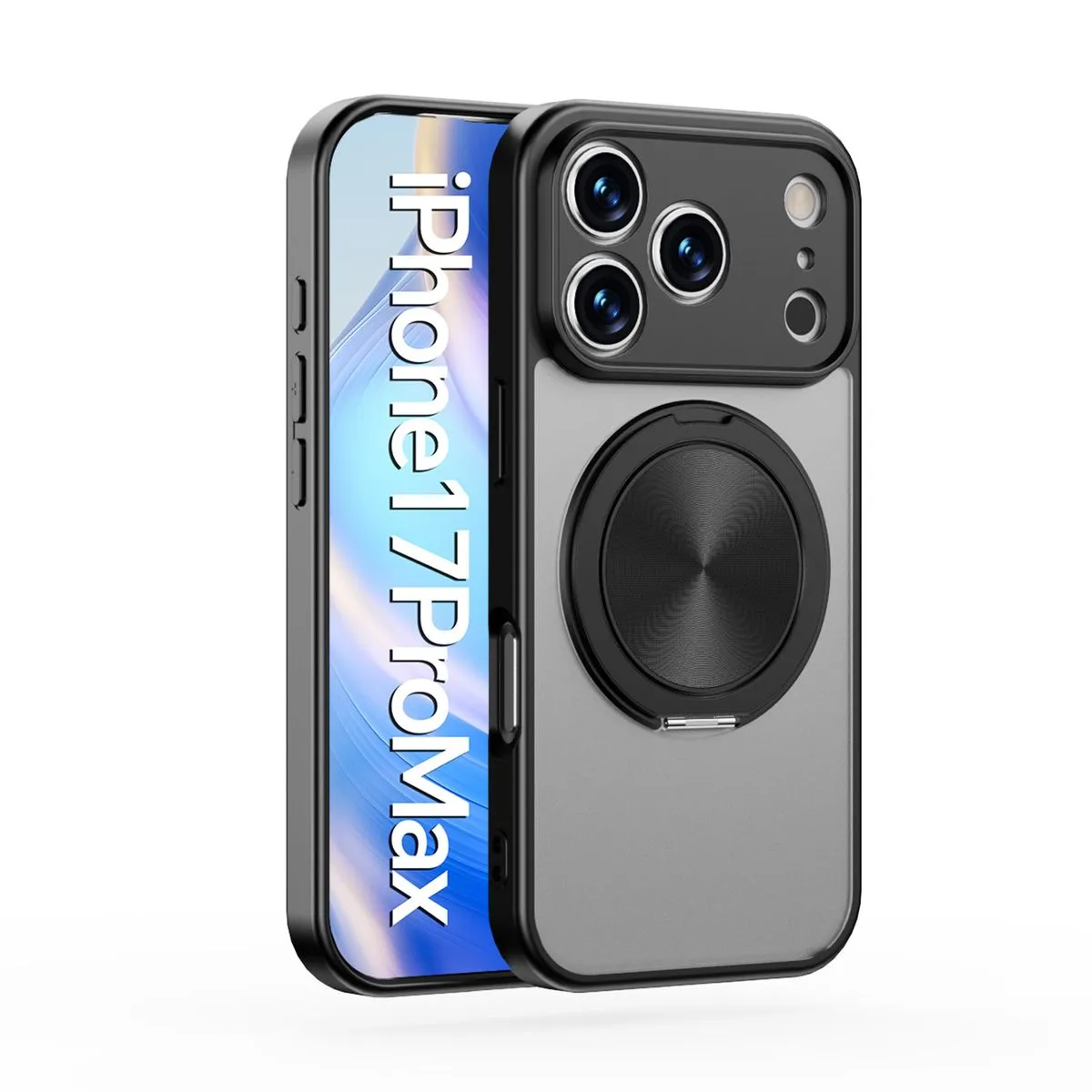 Transparent Matte PC Phone Case Compatible With iPhone 17 Pro Max - Black