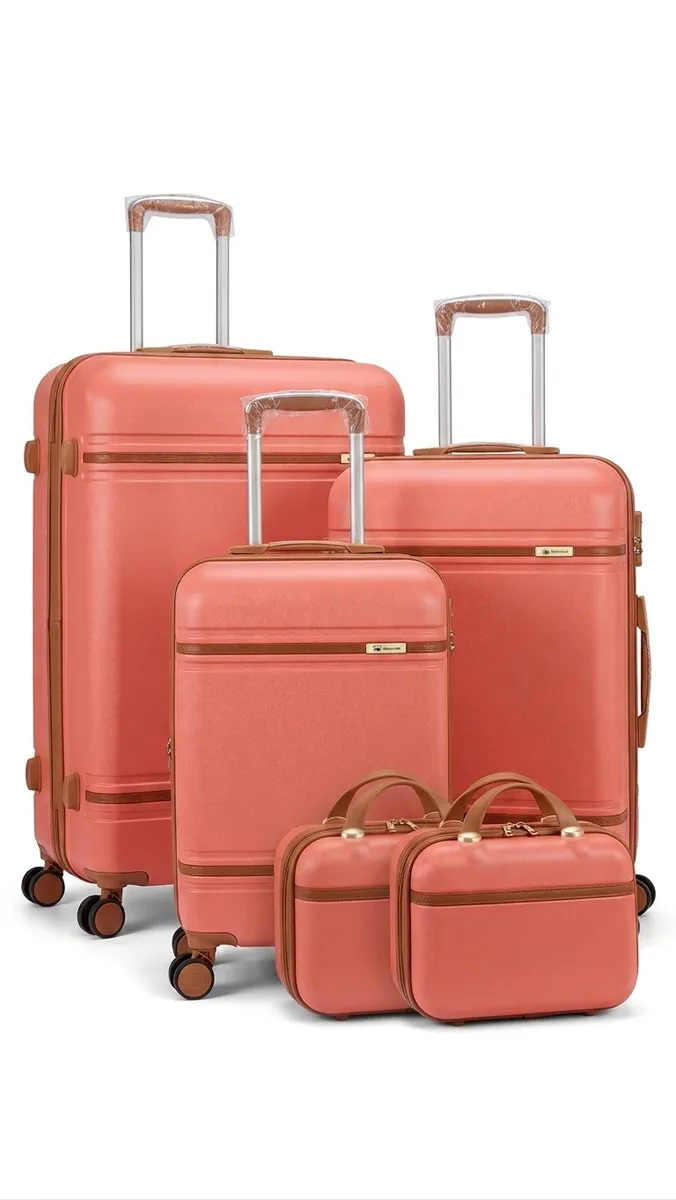 Travel in Style with Our Elegant 5-Pieces Suitcase Set with String Bag