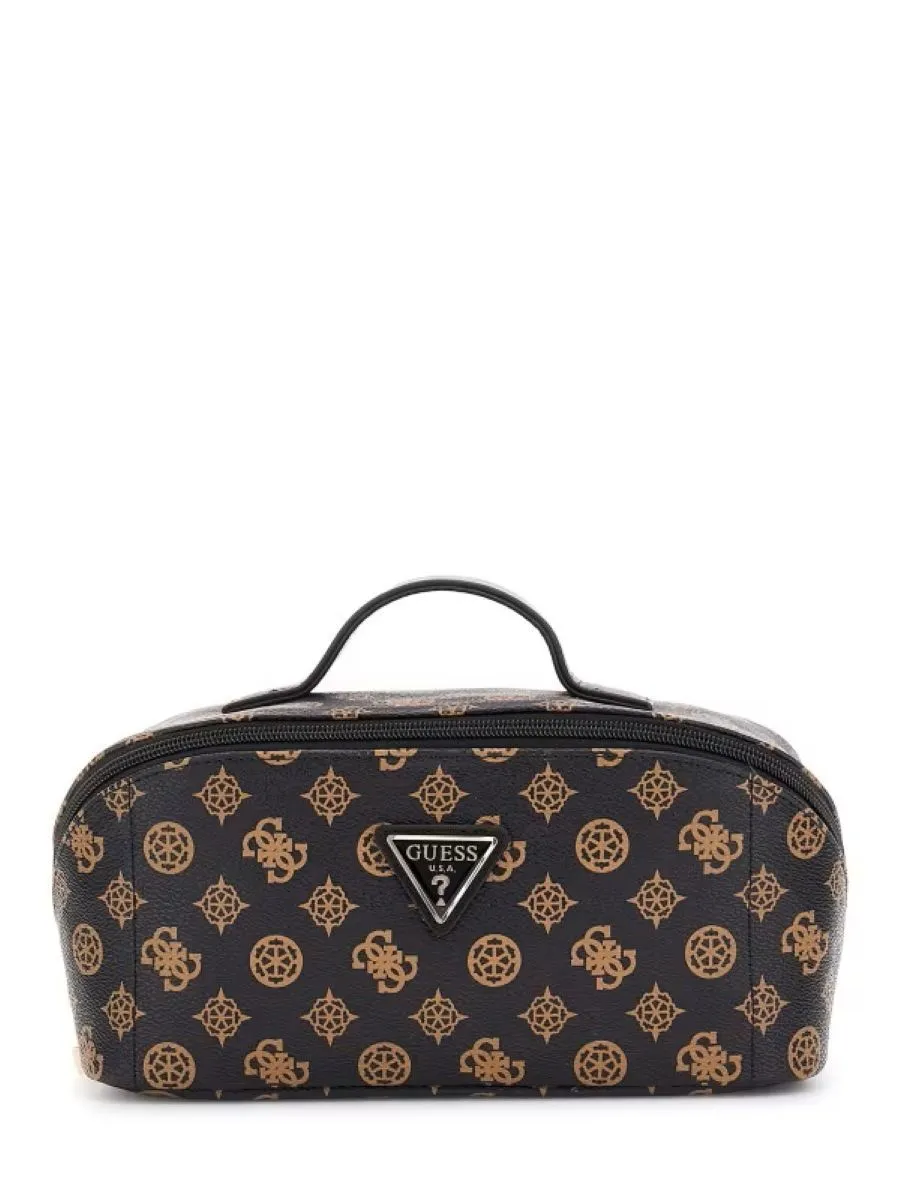 Guess Wilder Lrg Cosmetic Travel Bag - brown