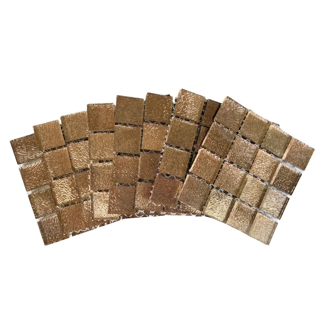 Mosaic Tiles Brushed Copper 23x23mm (Craft Size Sheets)