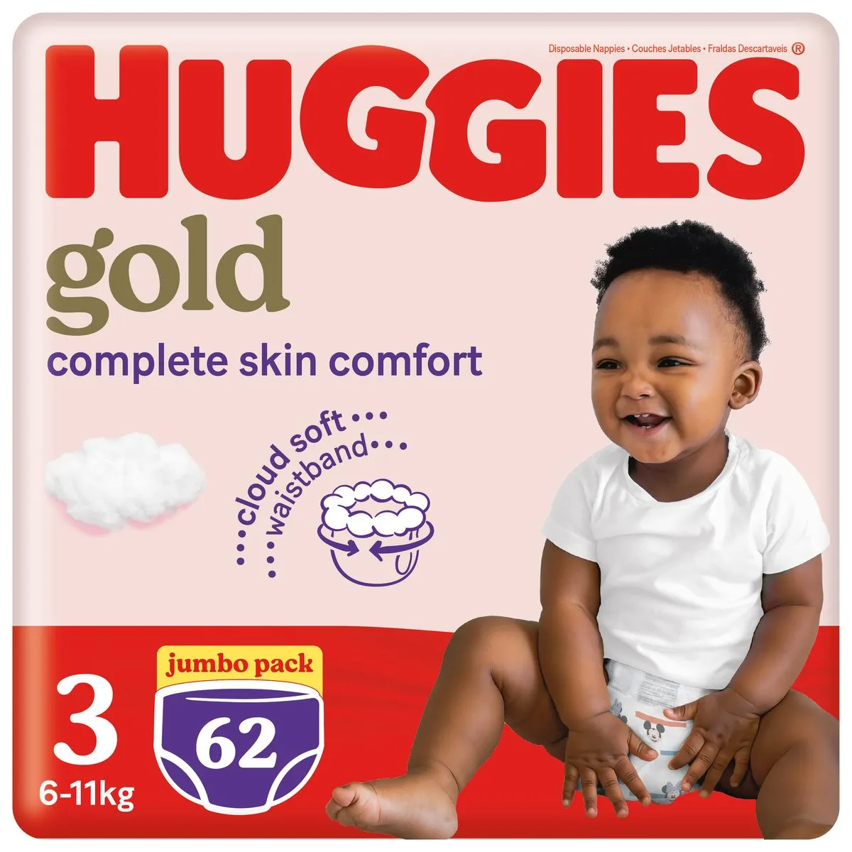 Huggies Gold Pants - Size 3 (7-12kg) - 62 Nappies Jumbo Pack