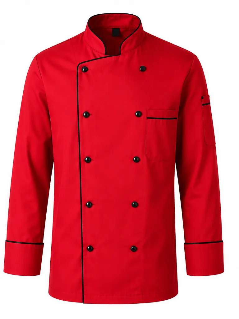 The Chef Collection Red Cotton/Twill Chef Jacket