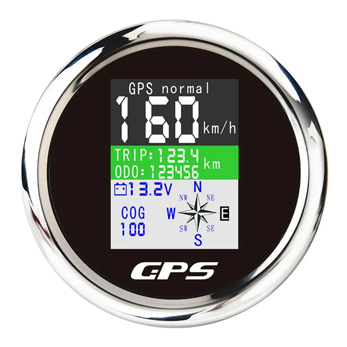 Marine Boat Car GPS Speedometer Digital with GPS Antenna Black&Silver