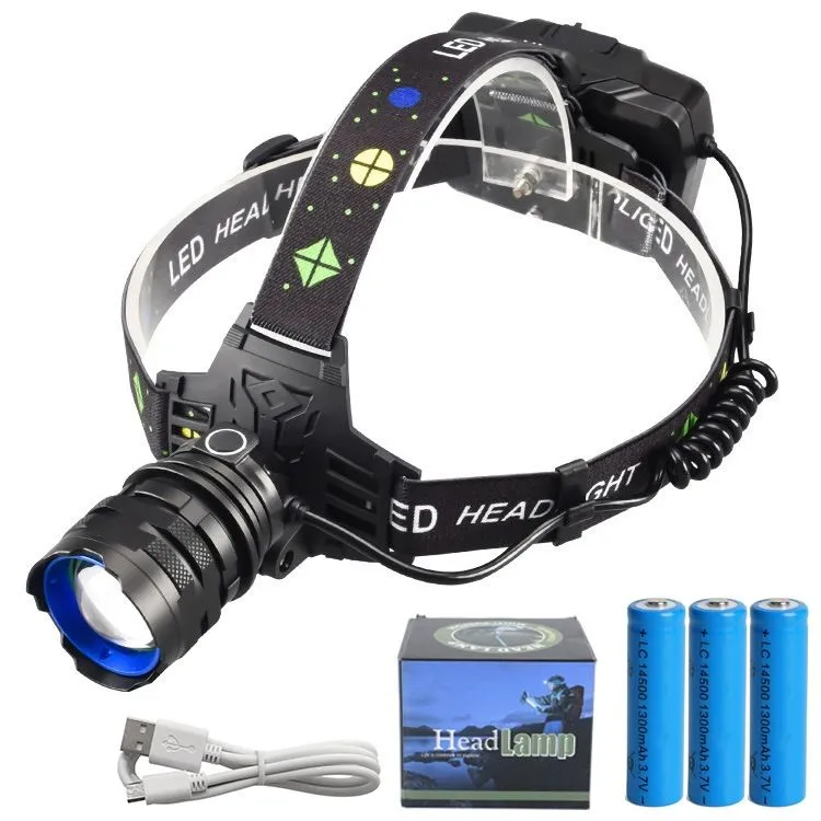 LED Headlamp High Lumens, Rechargeable Waterproof Head Lamp, 90 Adjustable