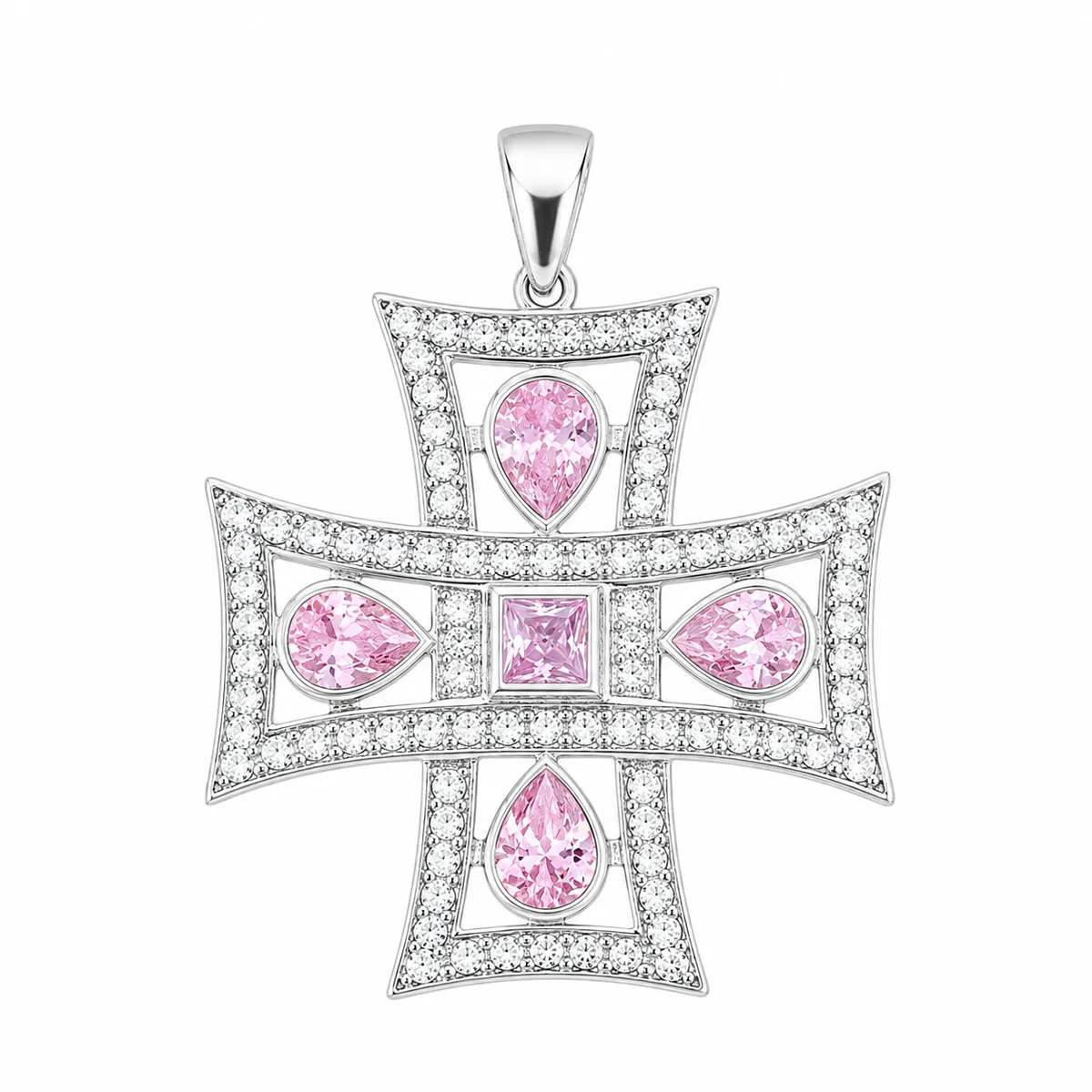 Sterling Silver Extra Large Cubic Zirconia Pendant