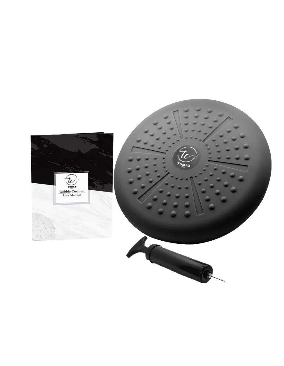 Tumaz WB0113 Wobble Cushion - Wiggle Seat Improves Sitting Posture - Black
