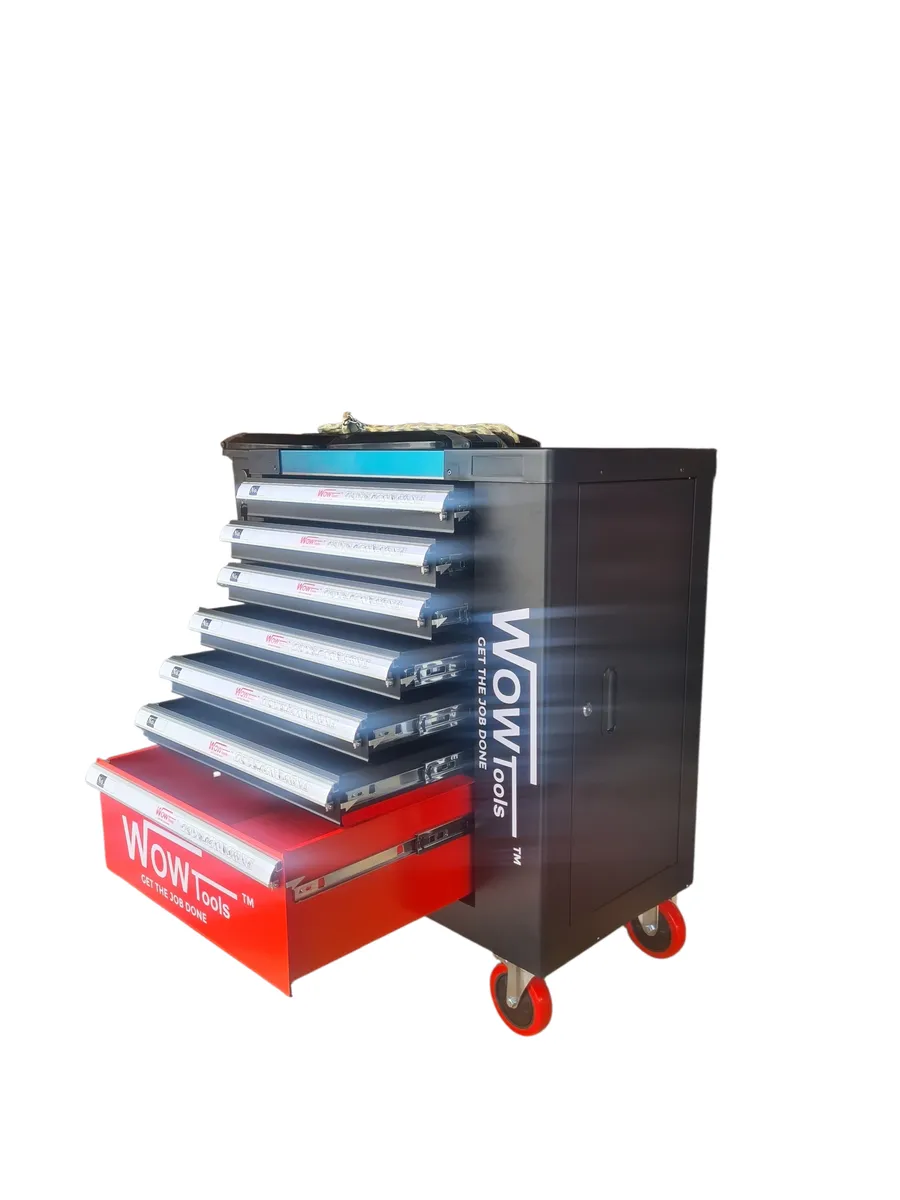 Wow Tools Mechanical Tool Trolley Cabinet-7 Drawers & Side Storage (EMPTY)