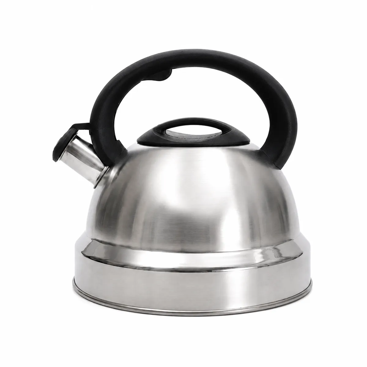 Stainless Steel Whistling Kettle with Wide Opening & Cool-Touch Handle