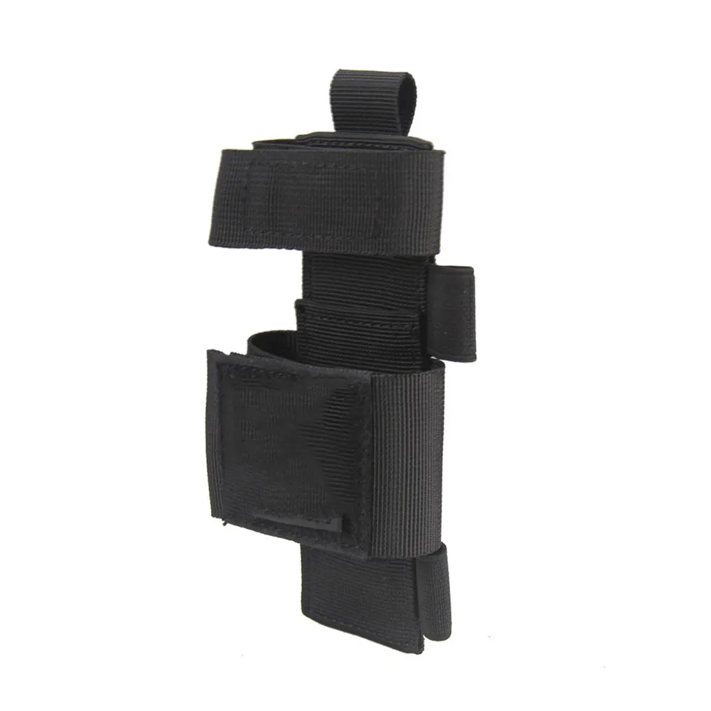 Tactical Outdoor Molle Flashlight Pouch Organizer Holster Bag - Black