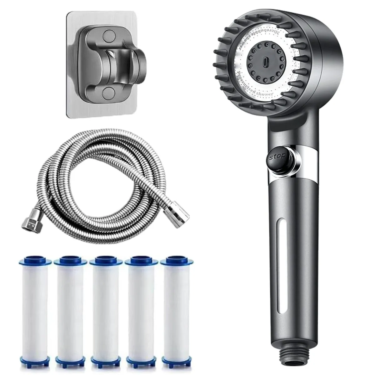 Showerhead,Drops Shower Head with Built-in Filter Handheld Showerhead