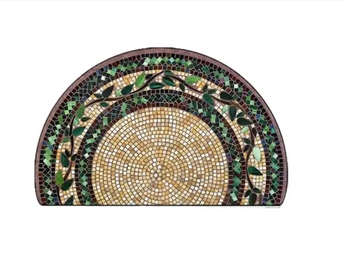 Decor Vintage Crystal Mosaic Semi-Circle Door Mat 90cm - Green