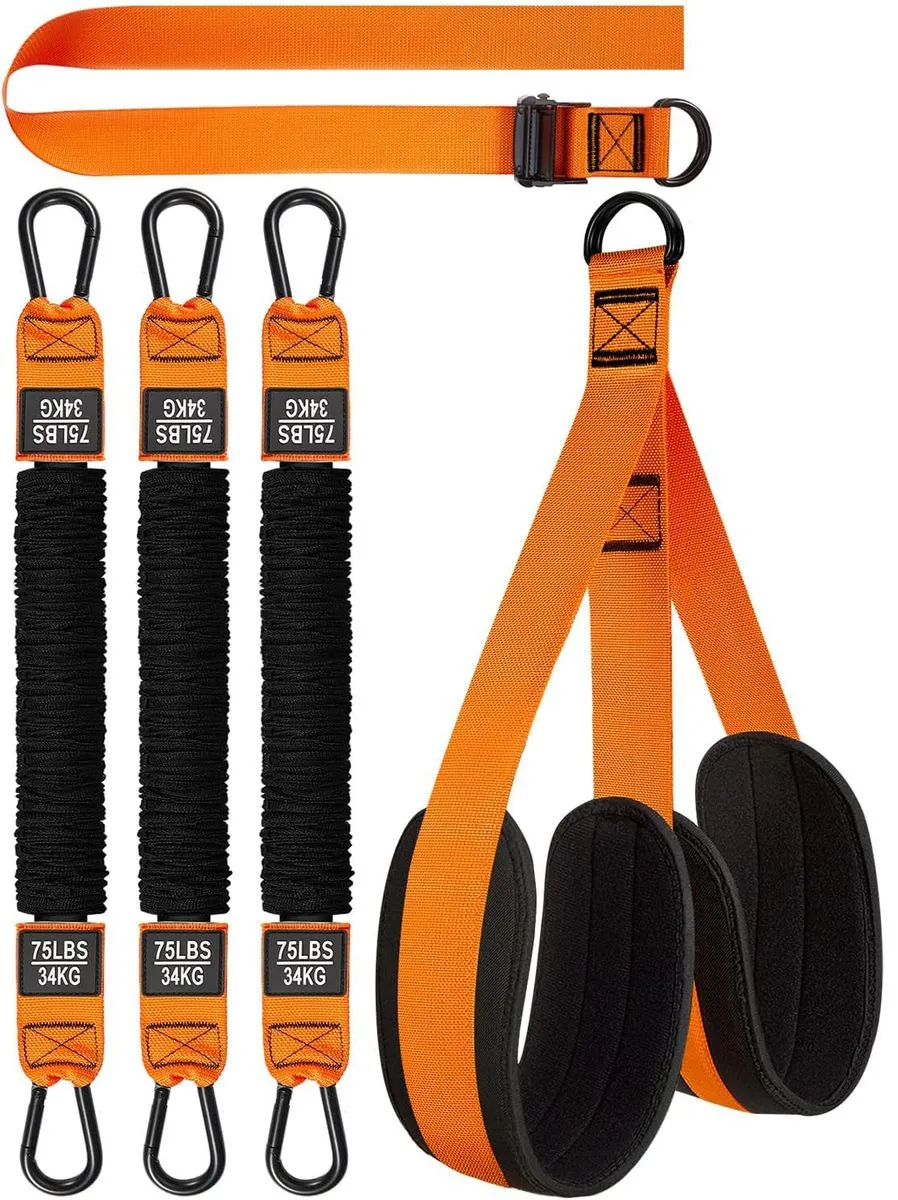 Adjustable Pull Up Assistance Bands With Fabric Knee Rest, Full Set