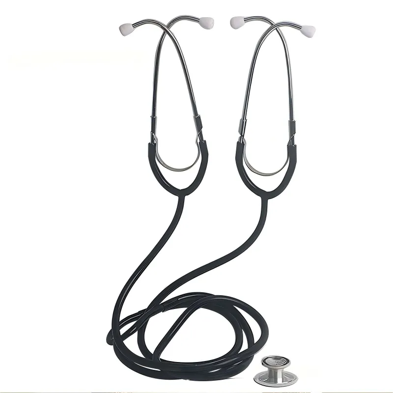 Dual ear hanging dual listening teaching stethoscope