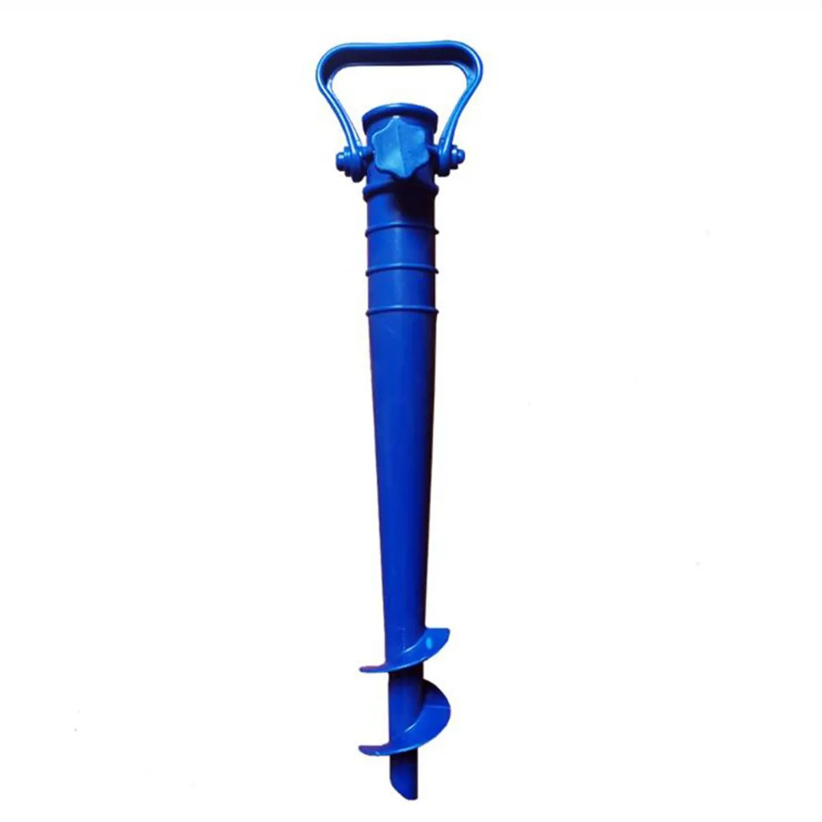 Beach Umbrella Stand - Cork Screw Spike Anchor - Blue