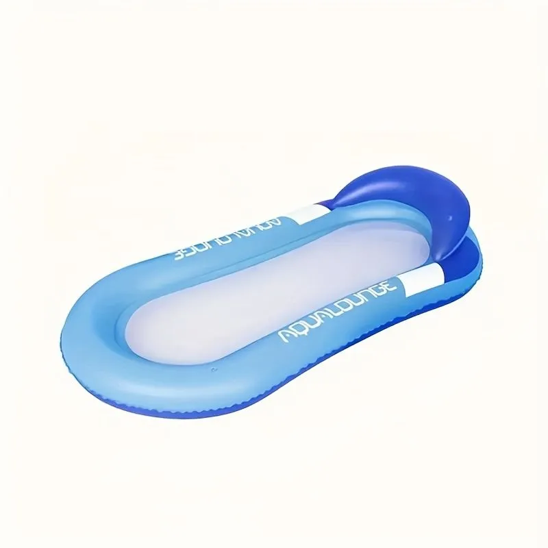 1pc Inflatable Float Mattress- Durable Thickened PVC, Soft Comfortable - Blue