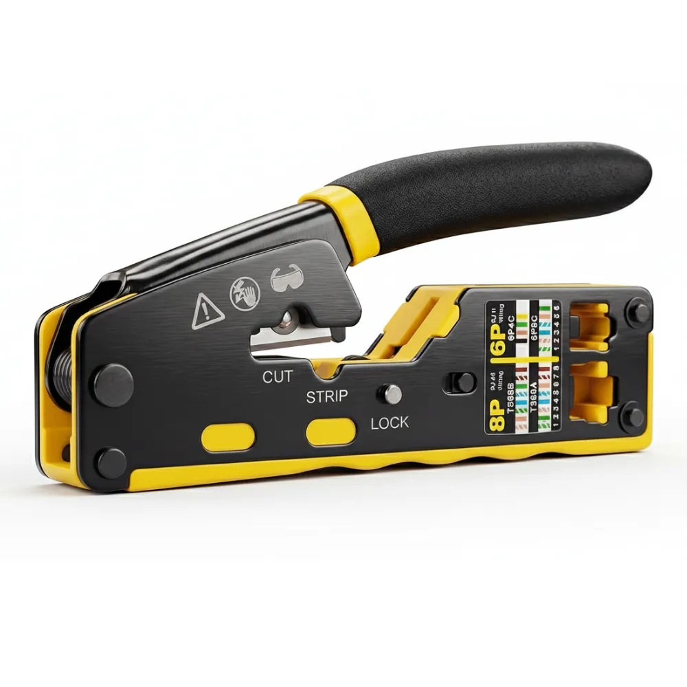 Network Crimping Tool for CAT5e/CAT6-6P & 8P Plug Crimper with Cutter
