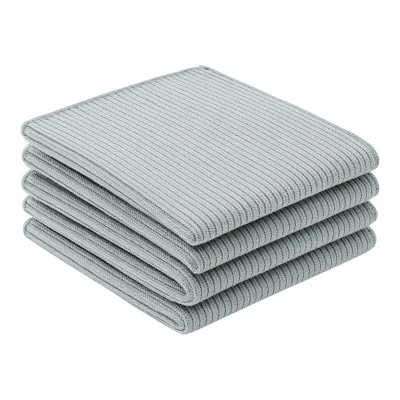 4-Pack Microfibre Cleaning Cloths - 30 x 30cm - Grey
