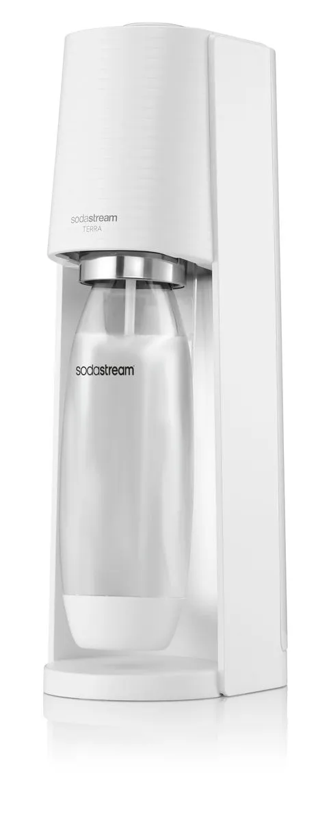 SodaStream Terra White Sparkling Water Maker & 1L Bottle + CO2 cylinder