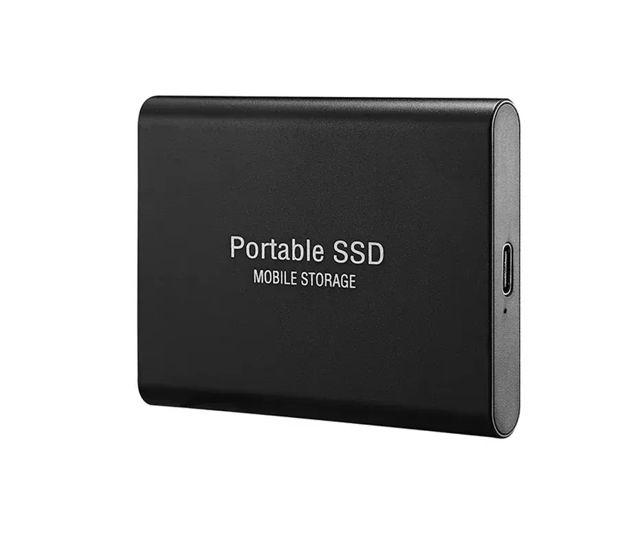 Portable 1/2/4TB High-Speed Hard Drive SSD for Mobile Phone/Laptop/Mac - 1TB-Black