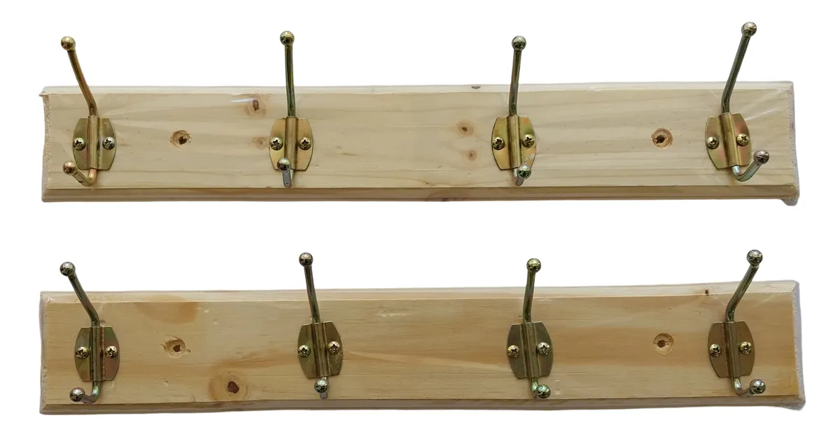 Wooden Wall-Mounted Coat Rack