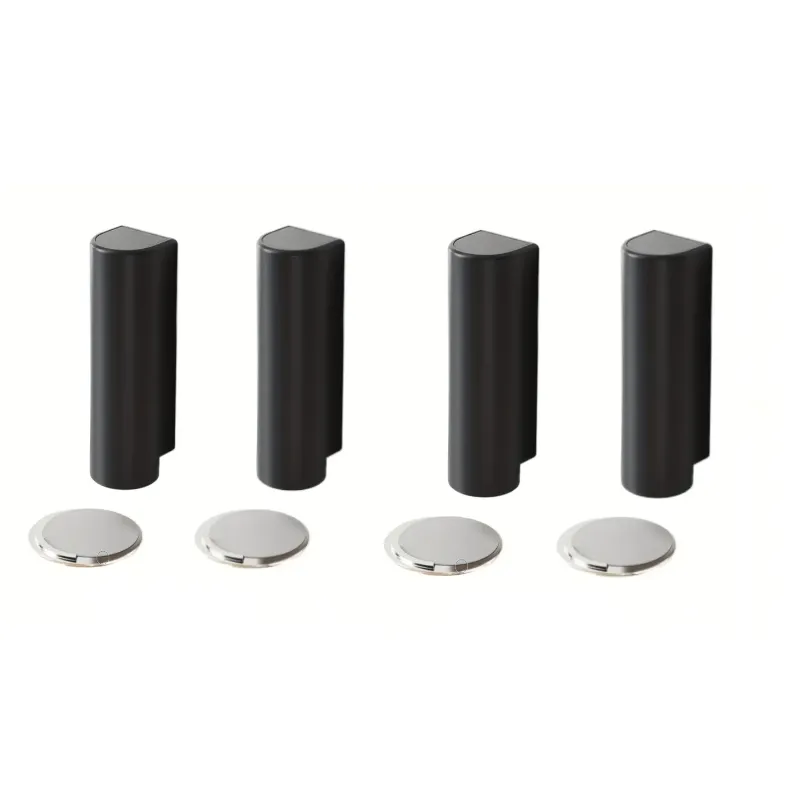 Reptronic Set of 4 Durable Magnetic Door Stoppers - No drill - Black