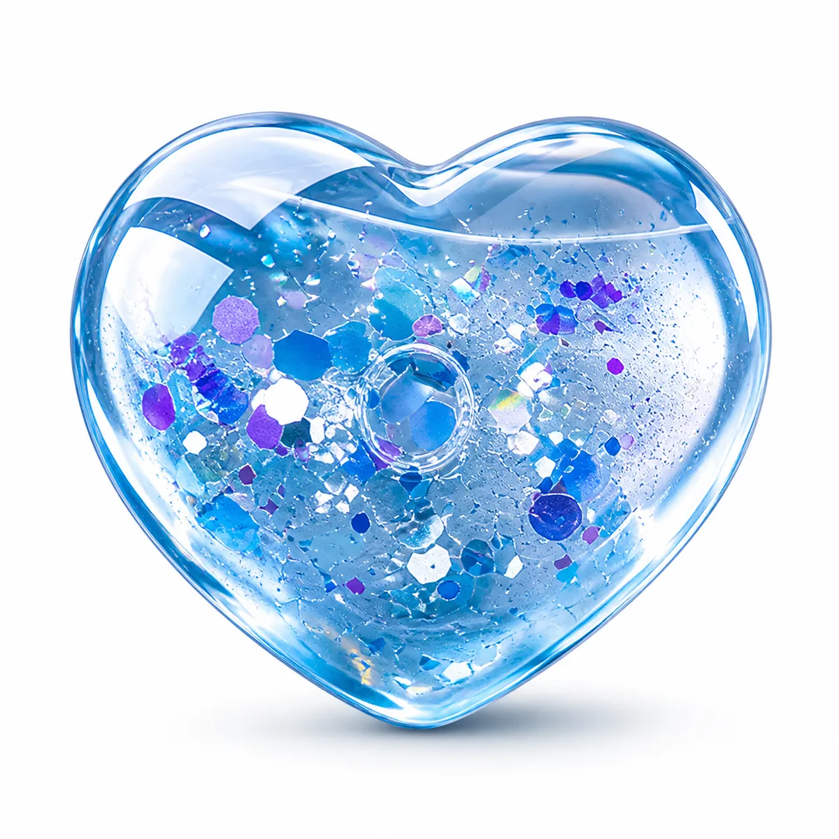 Heart Squishy Stress Ball, Soft Gel Squeeze Toy, Anxiety Relief Fidget - Blue