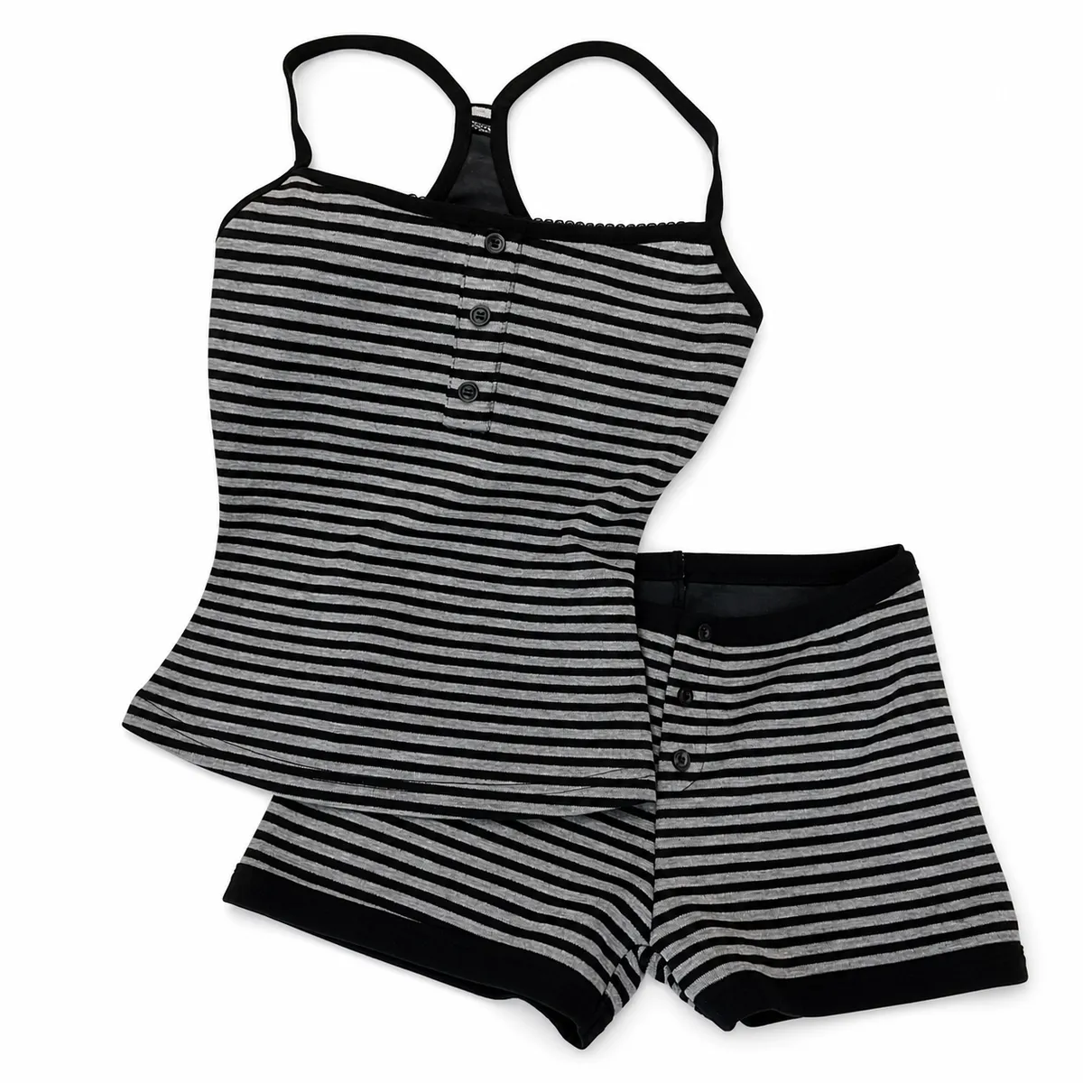 Womens Striped Pajama Set Cami Top and Shorts Loungewear