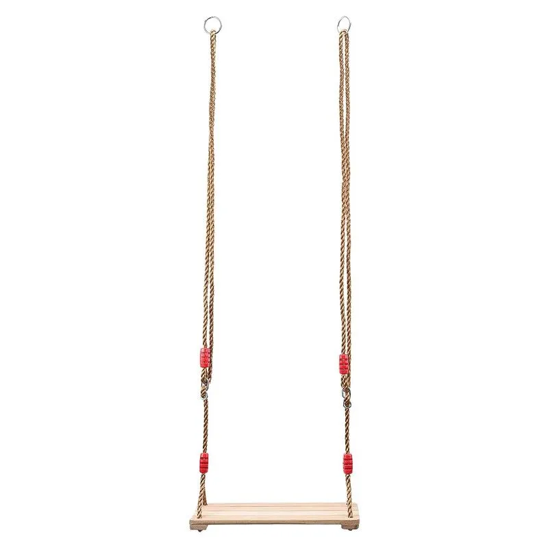 Outdoor Kids Wooden Swing with Adjustable Rope