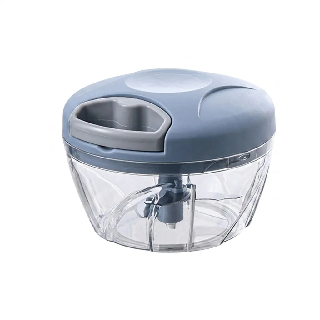 500ml Stainless Steel Manual Pull Cord Food Chopper - Blue