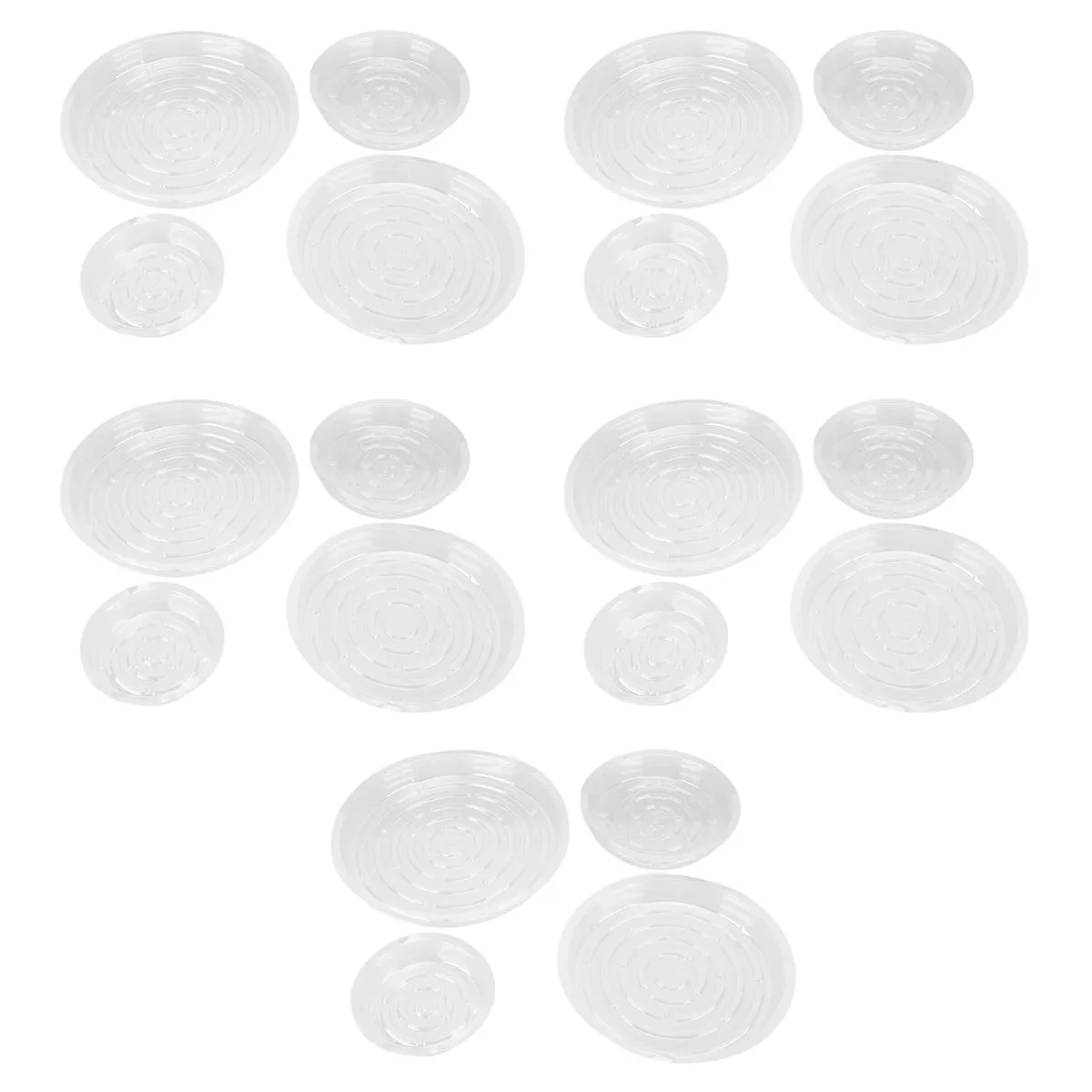 20 Pieces Clear Plastic Plant Saucers 6-12 Inch Heavy Duty Drip Trays