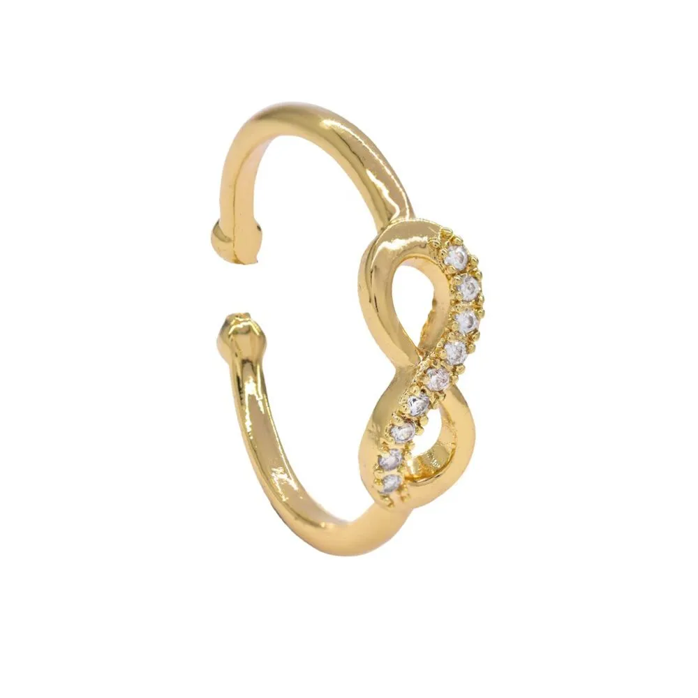 iDesire Infinity Cubic Zirconia Adjustable Ring - Gold